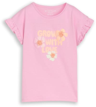 Tom Tailor - T-shirt met tule detail - Maat 92/98 - lovely pink