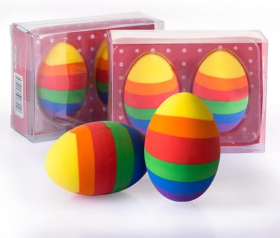 4 x Kleurrijke Gum Paaseieren Decoratie voor Pasen, Verjaardagsfeestjes en Kindergeschenken