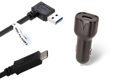 OneOne auto oplader + 0,9m sterke haakse USB C kabel. 2.1A lader. Autolader adapter past op TomTom GO Expert Plus, GO Superior, GO Exclusive, GO Expert 7 Plus, GO Navigator, GO Superior, Go Classic, Go Camper Max / PP, Go Professional 2e Gen.