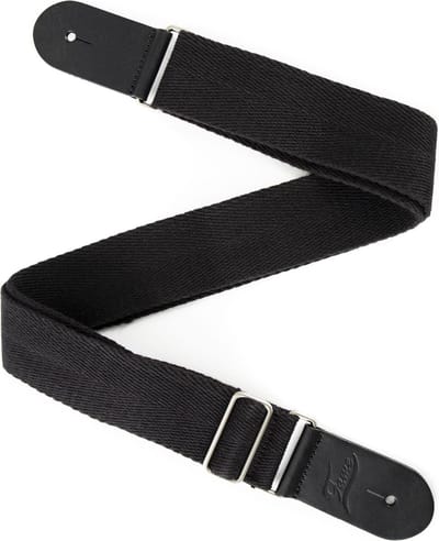 Fame CTW002BK Luxury Cotton Bass/Guitar Strap (Smooth Black) - Gitaarband