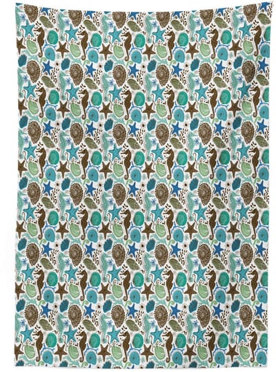 ABAKUHAUS Zeeschelpen Tafellaken – 140x240 cm – zijdeachtig satijn