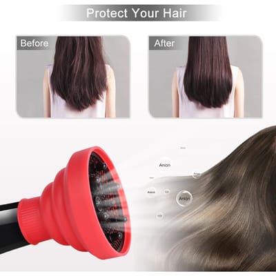 Haarkleurverzorging Siliconen Opvouwbare Haardiffuser voor de Meeste Haardrogers Blazers Make-up Styling black