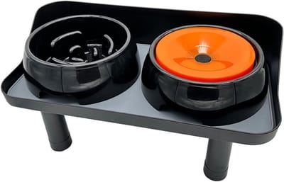 Verhoogde Hondenkommen - Voerstation Huisdier - Comfortabel Eten - Verstelbare Hoogtes - 42.5 x 22 cm - Zwart