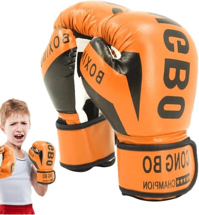 Bokshandschoenen Kinderen - Vechtsport Handschoenen - Sport Training - Verstelbare Klittenbandsluiting - Geschikt 6-12 Jaar - Oranje