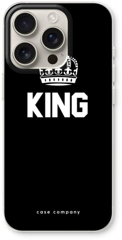 Case Company® - Hoesje geschikt voor iPhone 16 Pro hoesje - King zwart - Soft Cover Telefoonhoesje - Bescherming aan alle Kanten en Schermrand