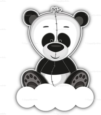 geboortebord panda op wolk 75 cm