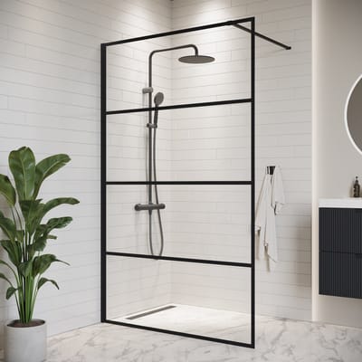 Badplaats Douchewand Essos 100 x 200 cm – Zwart – Inloopdouche 8 mm Veiligheidsglas