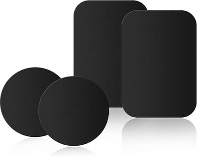 Metalen Platen - Voor Magneet Telefoonhouders - Mobiele telefoons - Auto telefoonhouder - Zelfklevend - Smartphone - Set van 4 (2x Rond, 2x Vierkant)