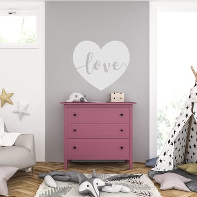 Muursticker - Love - 58 x 65 - Licht Grijs