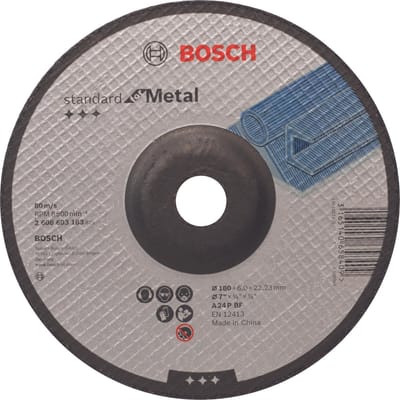 Afbraamschijf gebogen Standard for Metal A 24 P BF, 180 mm, 22,23 mm, 6,0 mm 1st