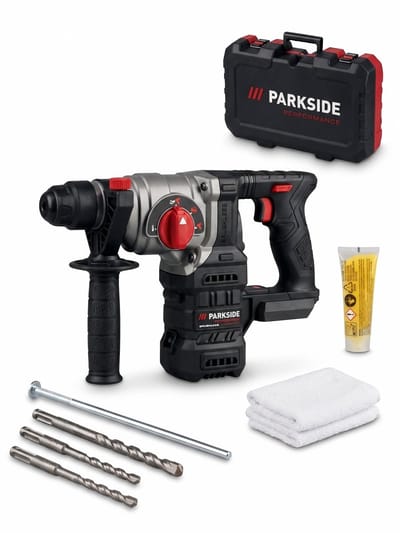 Parkside Performance Accu Combihamer 20V Zonder Accu - Slagenergie: 3 J - Slagfrequentie: 0-4700 min-¹ - Onbelast toerental: 0–950 min-¹ - De machine is exclusief Parkside 20V accu en snellader