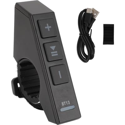 Commande au Volant Réglable Étanche Sans Fil Bluetooth Télécommande au Volant black