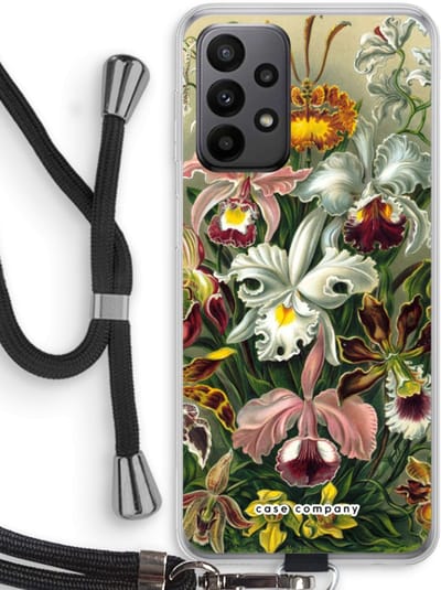 Case Company® - Hoesje met koord geschikt voor Samsung Galaxy A23 hoesje met Koord - Haeckel Orchidae - Telefoonhoesje met Zwart Koord - Bescherming aan alle Kanten en Over de Schermrand