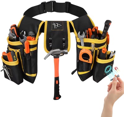 Unyqoos® Gereedschapsriem voor Professionele Klussers met 26 Verstelbare en Magnetische Opbergvakken voor Elke Werkplek