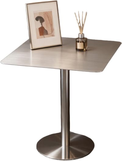 Vierkante Bartafel - Cocktailtafel - Thuis Bar - Roestvrijstalen Voet - 50cm - One Color