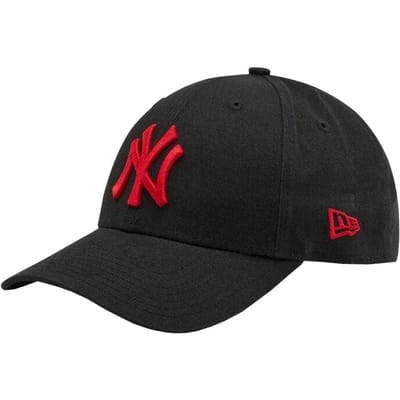 New Era Heren 9Forty New York Yankees Logo Baseball Cap (Zwart)
