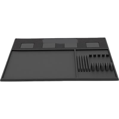 Magnetische Barbier Mat voor Trimmers Antislip Hittebestendig Barber Gereedschap Organizer Mat met 4 Sterke Magnetische Sleuven Klein Formaat gray