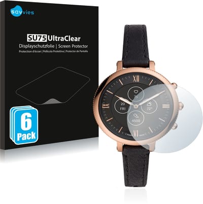 Savvies - Screenprotector voor Fossil Monroe Hybrid HR - Folie Beschermfolie transparant 6 Stuks