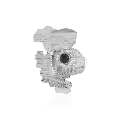 Cavill - Zilveren hanger - 925 Sterling zilver platina verguld - Ethiopische Mezezo opaal 0,47 ct ronde cabochon - stijlvol bezel ontwerp