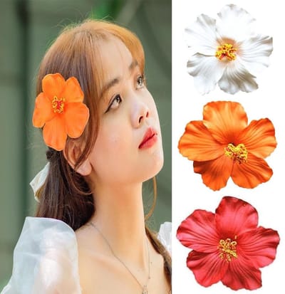 Dailygoods- Haarclip 9,5 cm - Hawaiiaanse Bloem - Haaraccessoires Vrouwen - Bruidsaccessoires - Fotografie Rekwisieten - Perfect voor Feest - Haaraccessoire