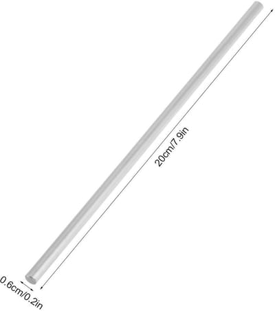 Dailygoods- Lineaire As 200mm - Ronde Stang - Stalen Cilinderrail - 6mm Diameter - Lagerstaal - Schokbestendig - Geleidestang