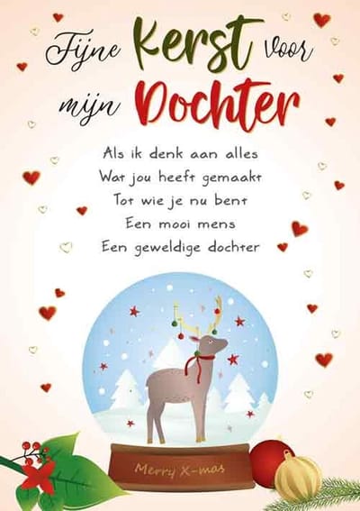 Kaart - Kerst - Intense - Fijne kerst dochter - KIR10-B