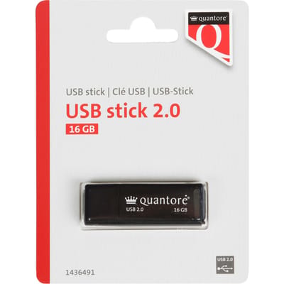 USB stick 2.0 Quantore USB-A 16GB zwart