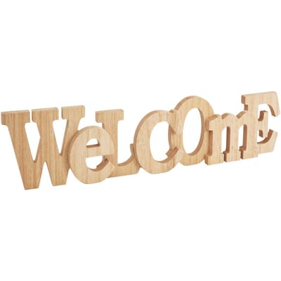 VBS Houten letters "Welcome"