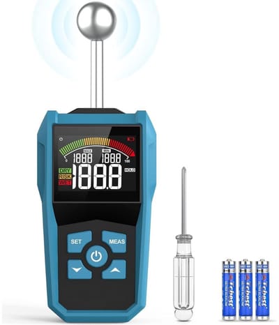 MIRA® Vochtmeter Muren - Vochtmeter - Vochtmeter Hout Met Opbergzakje - Blauw - 20cm x 8cm x 4cm