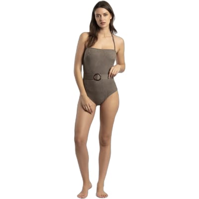 Eén piece bandeau badpak voor dames Admas Fresh Leaves