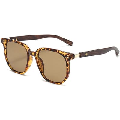 Retro zonnebril Mode vierkante bril Vintage zonnebril Dames Houten bril