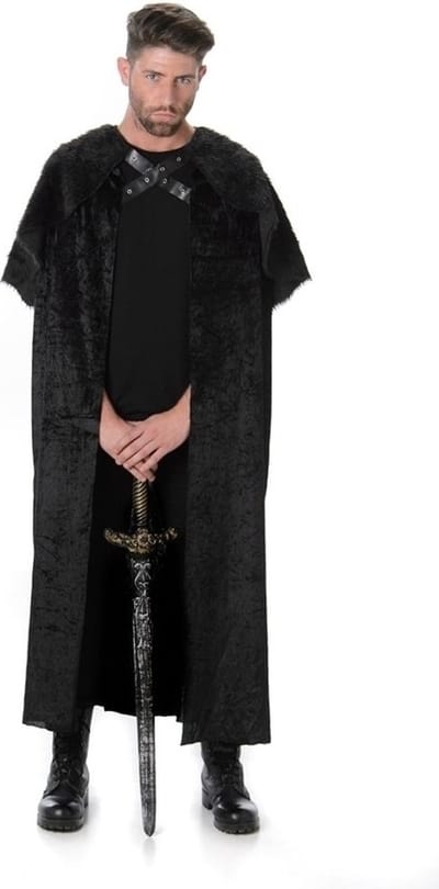 Karnival Costumes Verkleedcape Verkleedkleding Heren Carnavalskleding Heren Carnaval - Polyester - Zwart - One-size - 1-Delig Nep Bont Cape