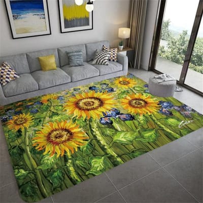 Zonnebloem Potplanten Retro Tapijt Moderne Woonkamer Bank Tapijten Woondecoratie Hal Slaapkamer Badkamer Mat Entree Deurmat 80x120cm