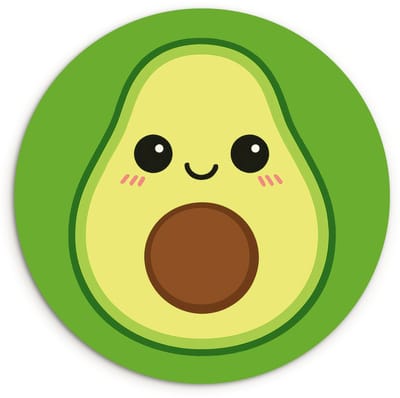 WallCircle® Wandcirkel 120x120 cm - Muurcirkel Avocado - Groen - Speels - Muurdecoratie woonkamer - Wanddecoratie slaapkamer - Kamer decoratie accessoires - Ronde schilderijen XXL