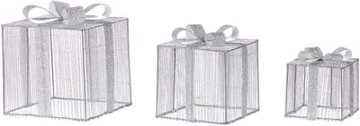ARNES - Kerstdecoratie set van 3 - Zilver - IJzer