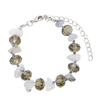 Behave - Armband halfedelsteen grijs - Boho chic zomeraccessoire