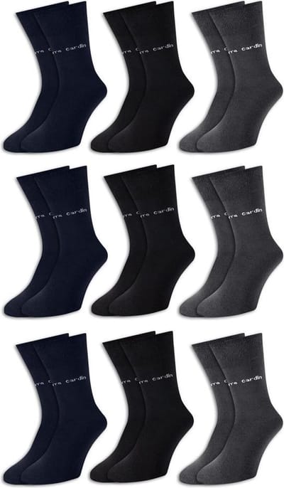 Pierre Cardin® Herensokken 9 Paar - Antraciet Blauw Zwart - 43/46