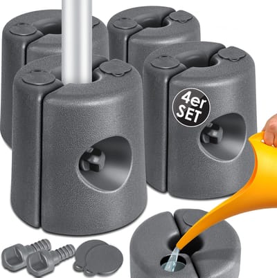 KESSER® Gewichten voor Partytent en Paviljoen Set van 4 - Vulbare Voet voor Partytent met Water / Zand - verzwaring voor Tenten - Antraciet