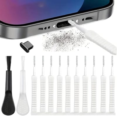 13-delige telefoonreinigingsset voor optimale hygiëne: borstel voor telefoonaansluiting, luidspreker en schermreiniging