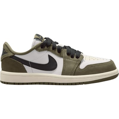 Jordan 1 Retro Low Medium Olive Summit White Sail Black - Maat 31.5