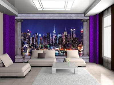 New York City Skyline Window View Photo Wallcovering