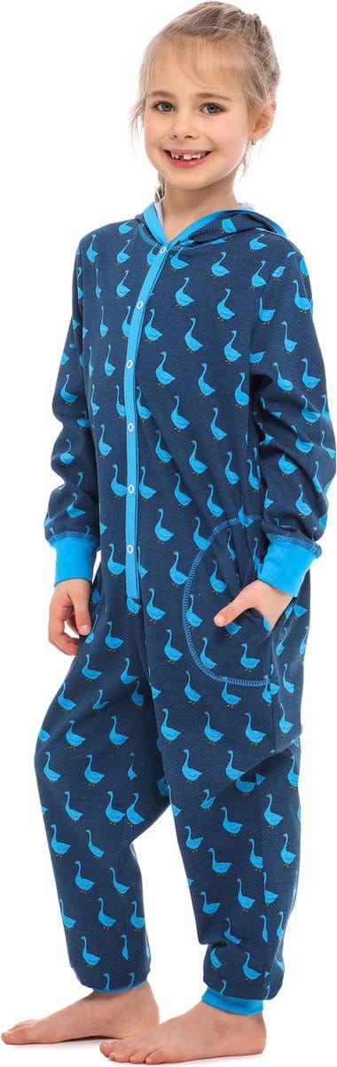 Merry Style Kinder Pyjama - ronde hals - lange mouwen - lange broek met zakken - Katoen - MS-MS10-223-PJ - Blau Gans - 122-128