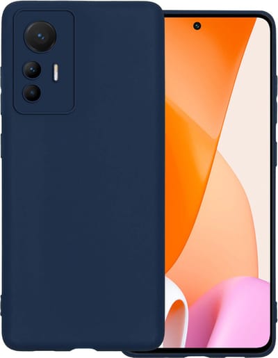 Hoesje Geschikt voor Xiaomi 12 Lite - Sterk & Shockproof - Hoes Cover - Siliconen Case - Donkerblauw