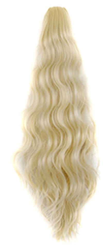 Ponytail 613 Lichtblond (P106) – 55 CM – Golvend en licht krullend – Body Wave Synthetisch Haarstuk – Paardenstaart Extensions – Haarverlenging