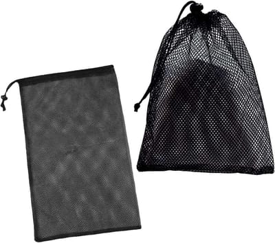 Set van 2 Mesh Tassen met Trekkoord, Nylon Netzak voor het Verzamelen van Golfballen, Speelgoed en Tennisballen