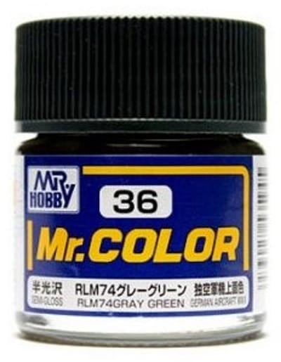 Gunze Mr. Hobby C-036 - Mr. Color 10 ml RLM74 Gray Green - Lacquer Modelbouwverf