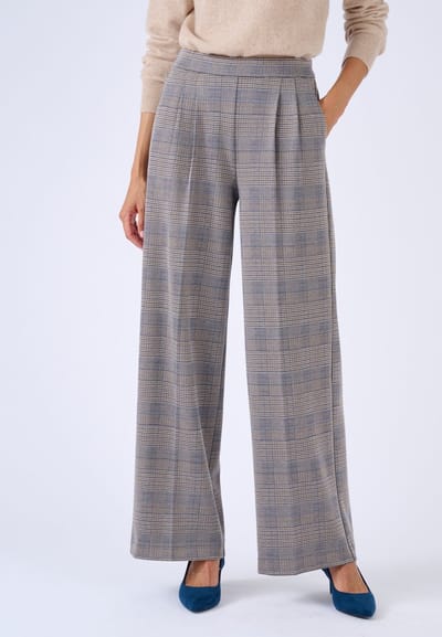Damart - Wijde broek van milanobreisel - Dames - Bruin - 52