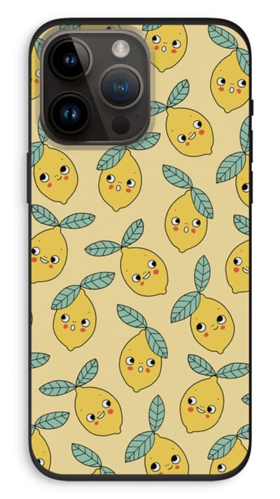 Case Company® - Hoesje geschikt voor iPhone 14 Pro Max hoesje - Citroenen - Biologisch Afbreekbaar Telefoonhoesje - Bescherming alle Kanten en Schermrand