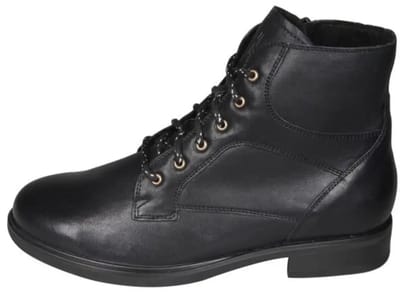Durea Zwarte hoge veterschoen H (Maat - 5, Kleur - Zwart)