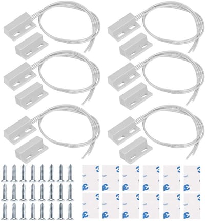 6 Stuks Wit Magnetische Schakelaar Deur Raam Contact Sensor Alarm Reed-schakelaar